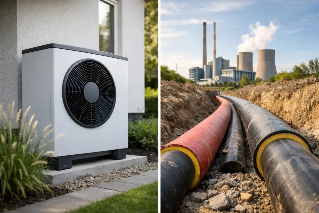 Wärmepumpe oder Fernwärme im Haus?